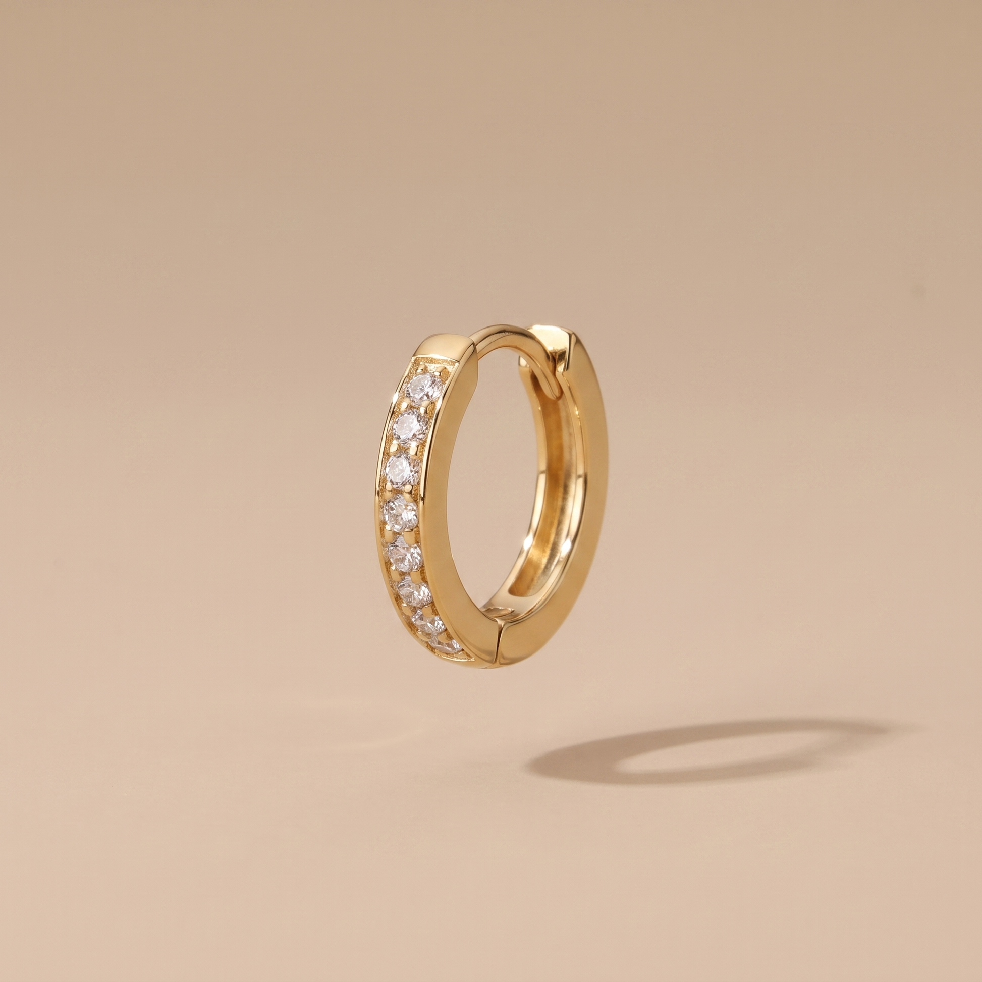 Asea Mini Zircon Gold Hoops — front view