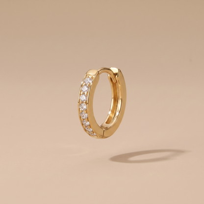 Asea Mini Zircon Gold Hoops — front view