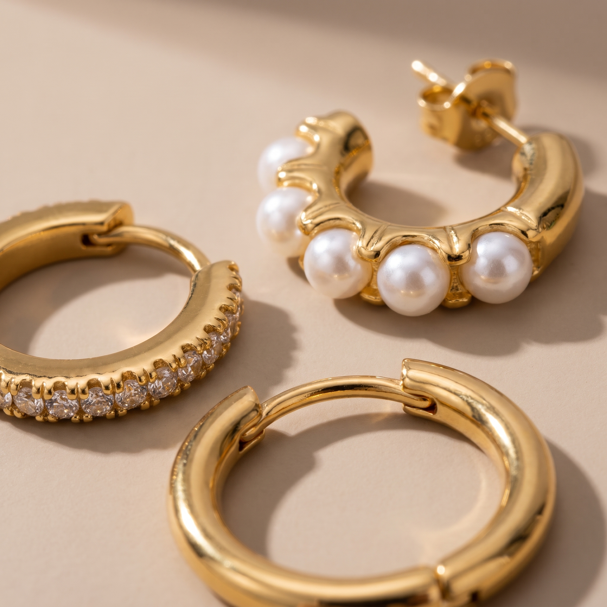 Asea Daily Earrings Trio Set — close-up detail