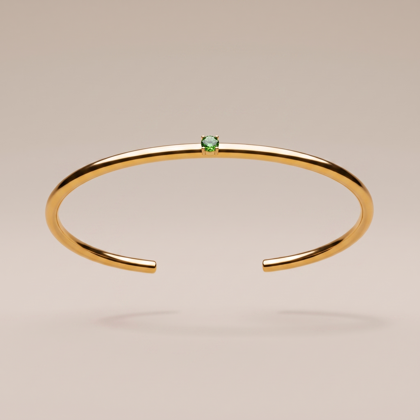 Asea Slim Emerald Stone Cuff — front view