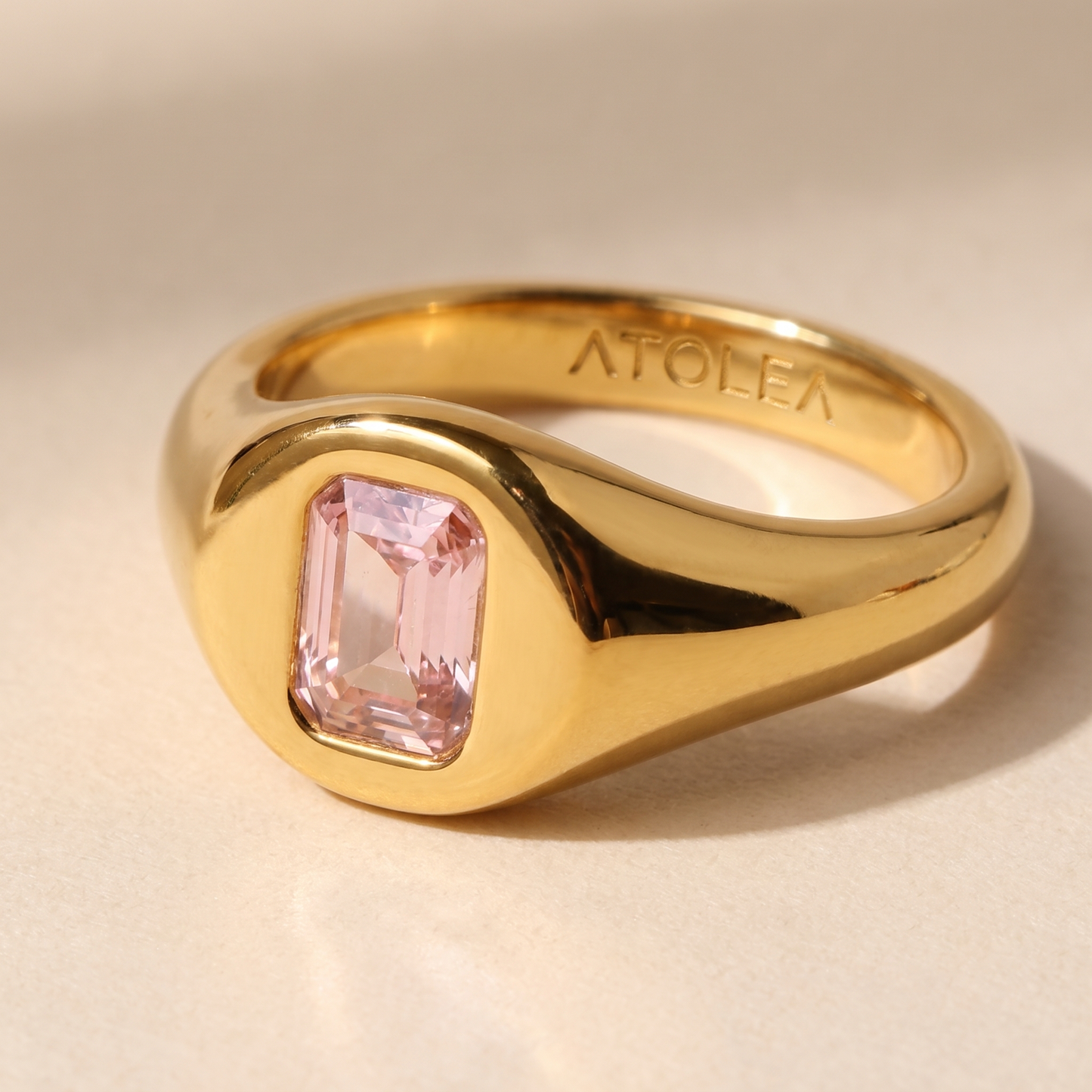 Asea Rosé Stone Ring — close-up detail