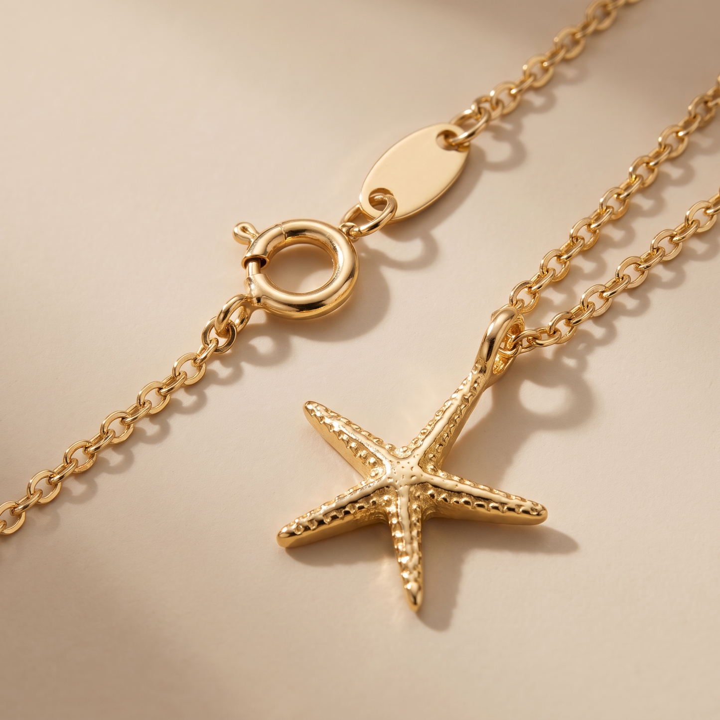 Asea Starfish Charm Necklace — close-up detail