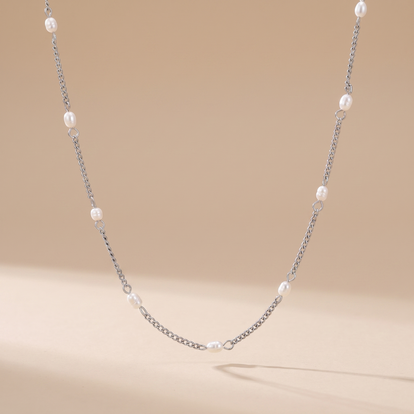 Asea Petite Gold Pearl Choker — Silver Color