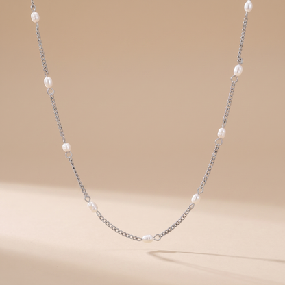 Asea Petite Gold Pearl Choker — Silver Color