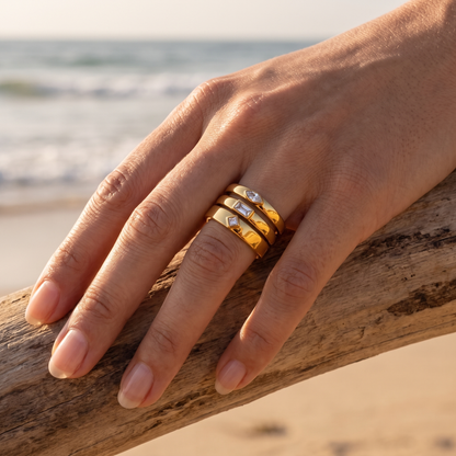 Asea Eternity Stacking Rings Trio — worn by model