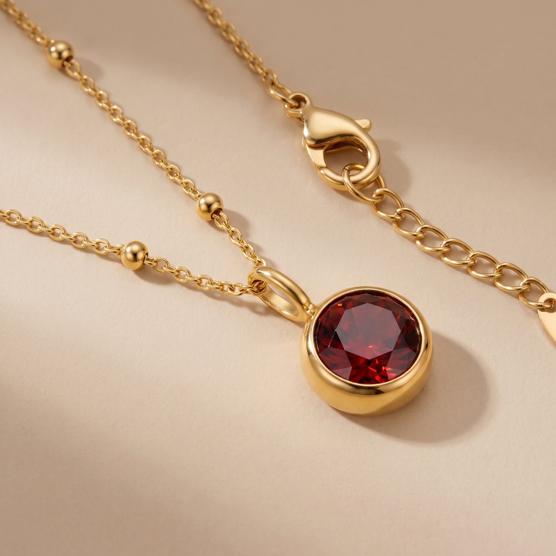 Asea Birthstone Pendant Necklace — close-up detail
