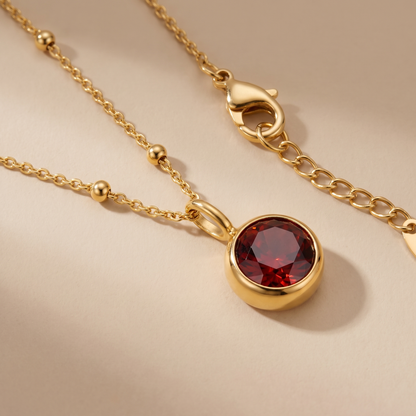 Asea Birthstone Pendant Necklace — close-up detail