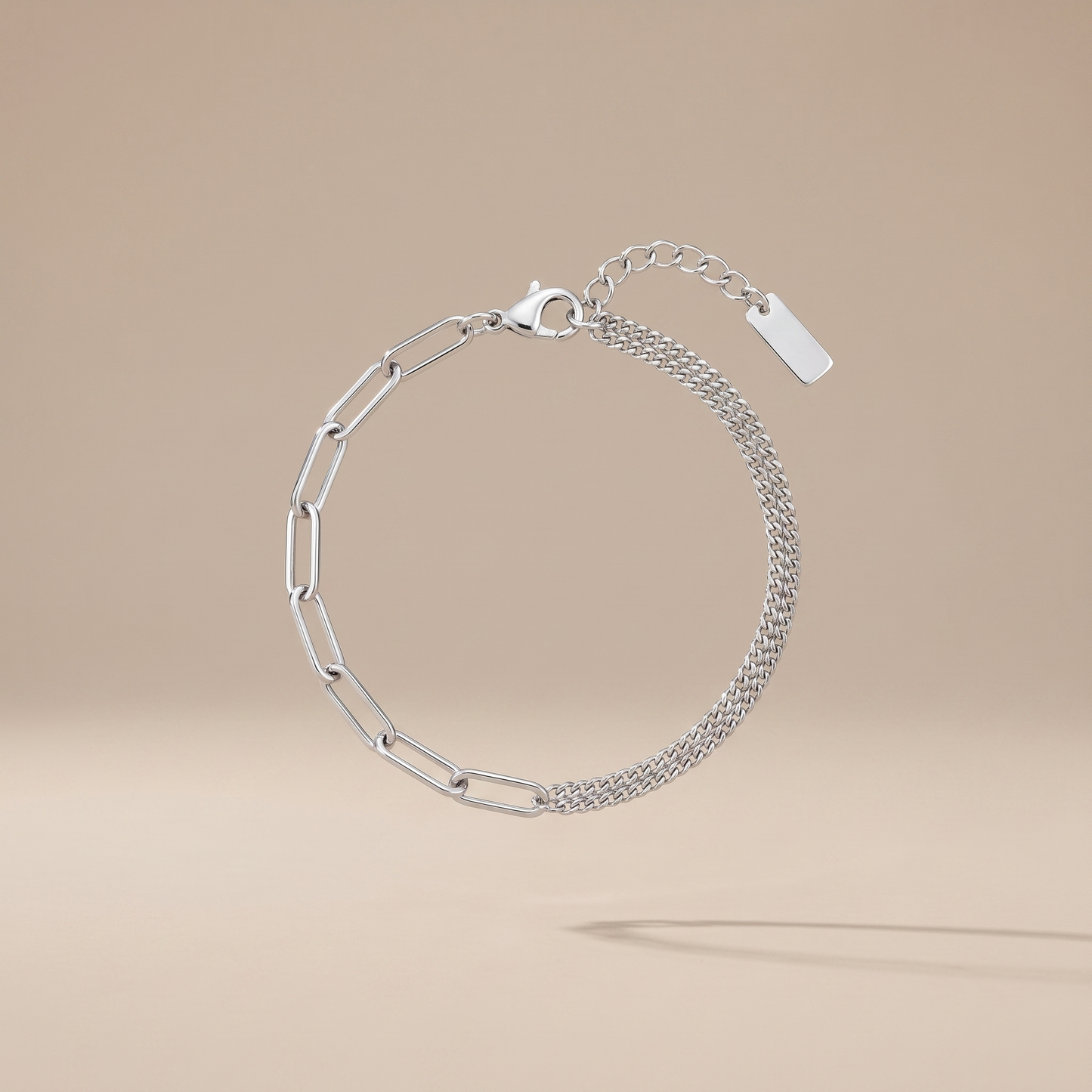 Asea Poise Mixed Chain Bracelet — Silver color