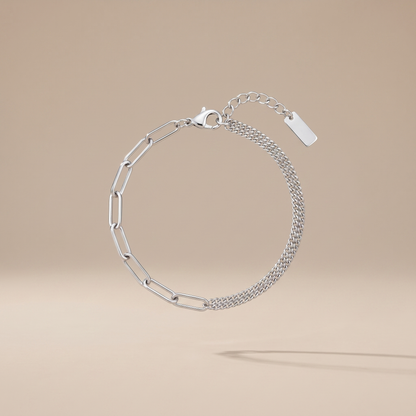 Asea Poise Mixed Chain Bracelet — Silver color