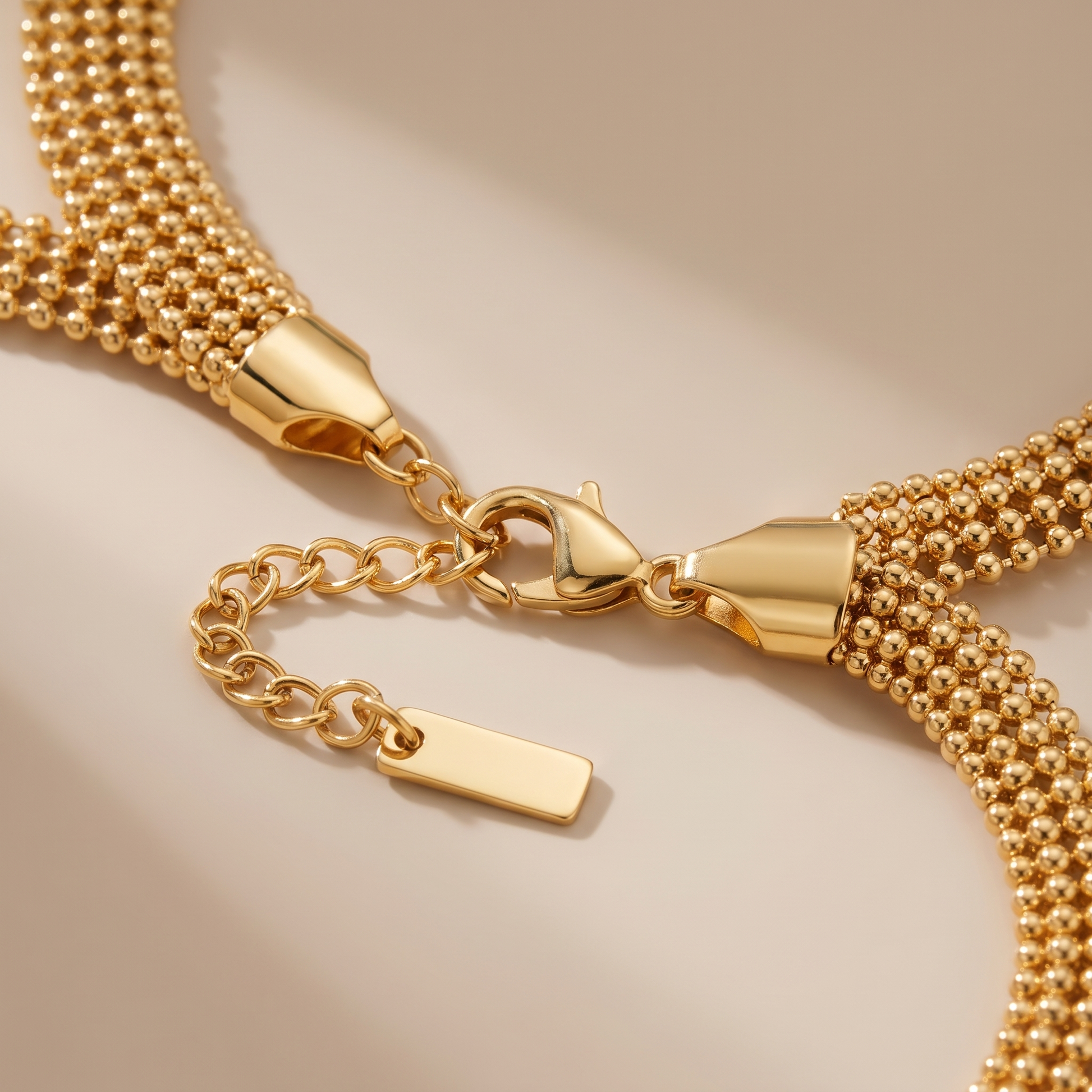 Asea Gold Mesh Choker Necklace — close-up detail