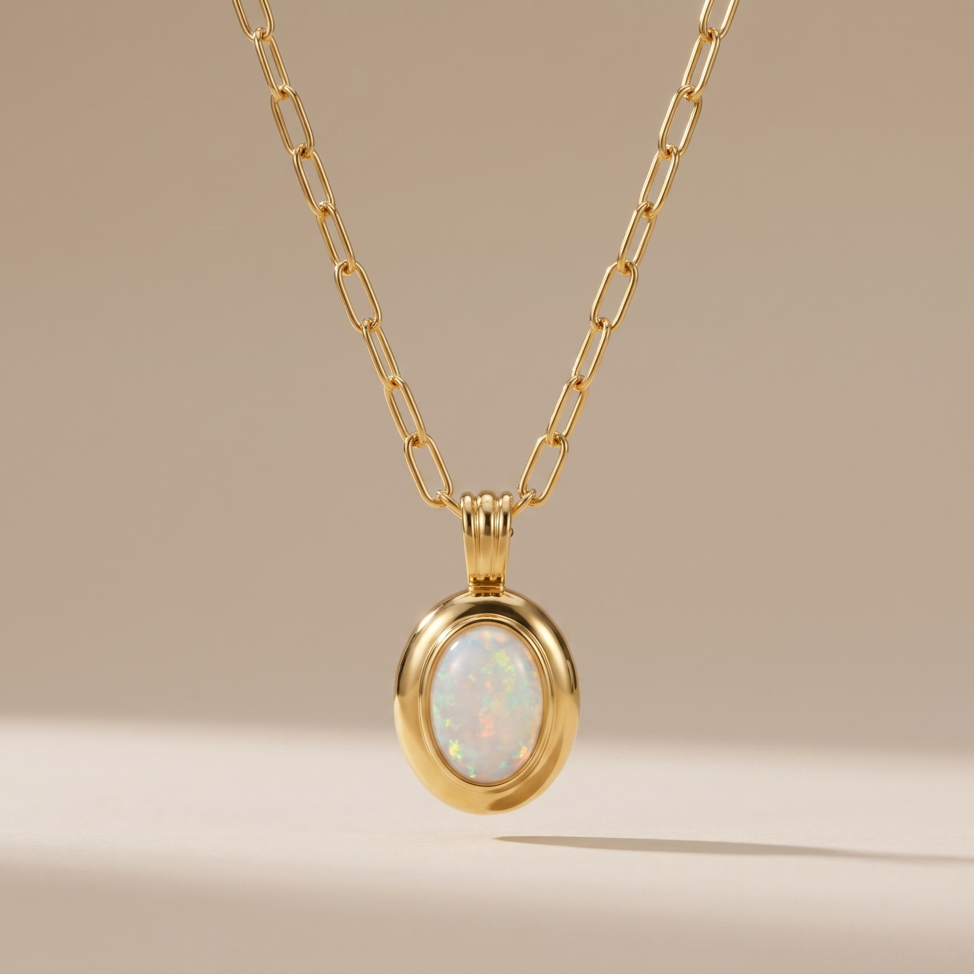 Asea Opal Aurelia Paperclip Necklace — front view