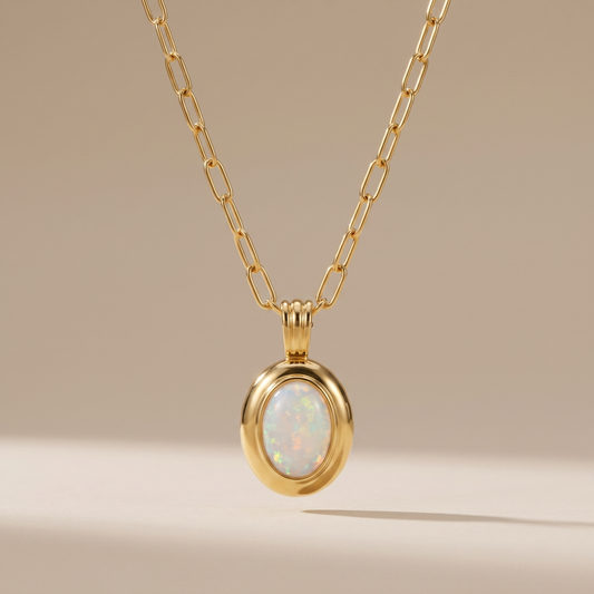 Asea Opal Aurelia Paperclip Necklace — front view