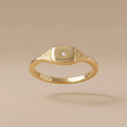 Asea Lumina Heirloom Signet Ring — front view