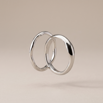 Asea Twin Flame Stacking Ring Set — Silver color