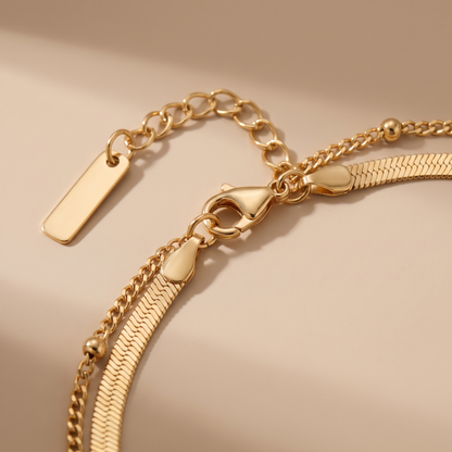 Asea Daily Layered Chain Bracelet — close-up detail
