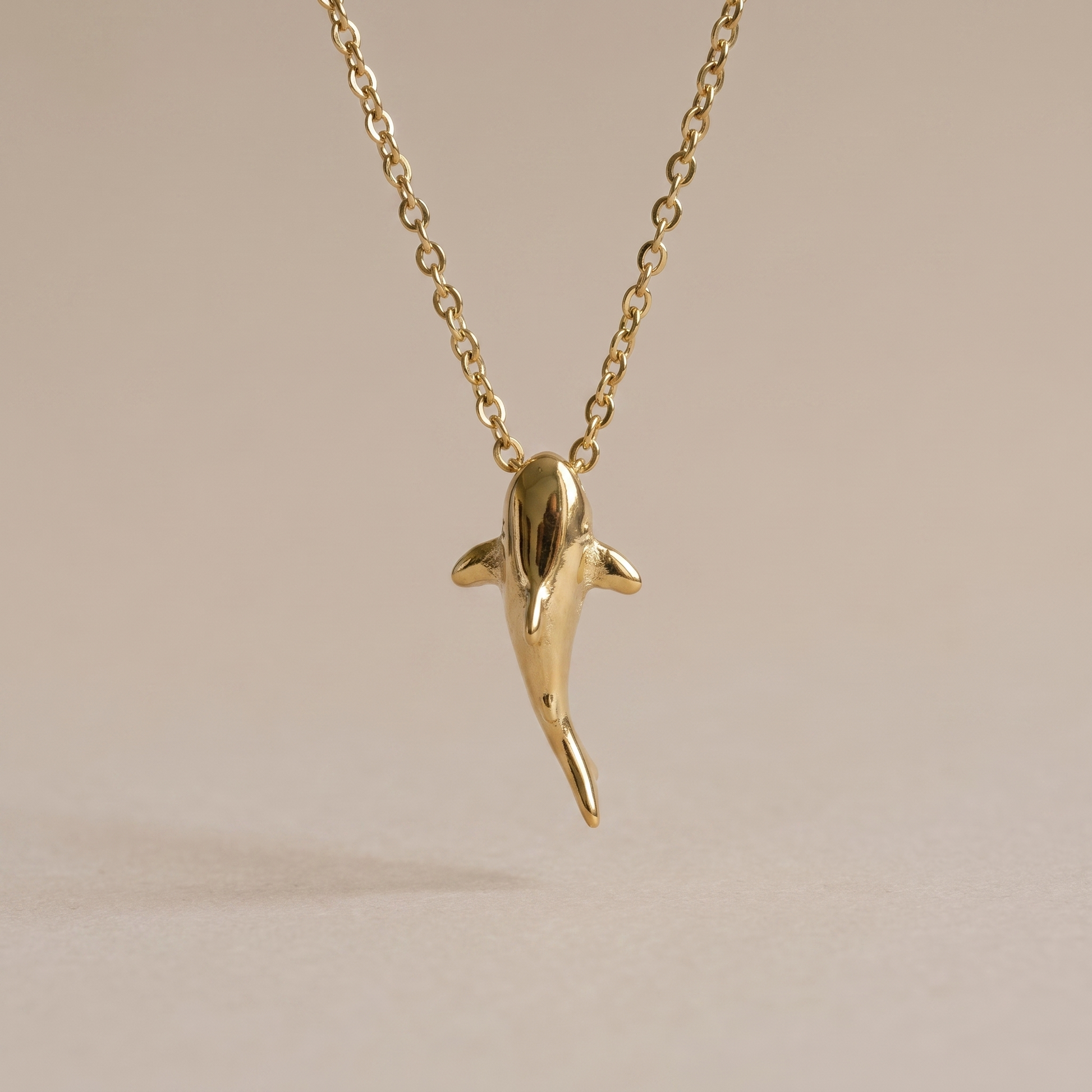 Asea Shark Pendant Necklace — front view