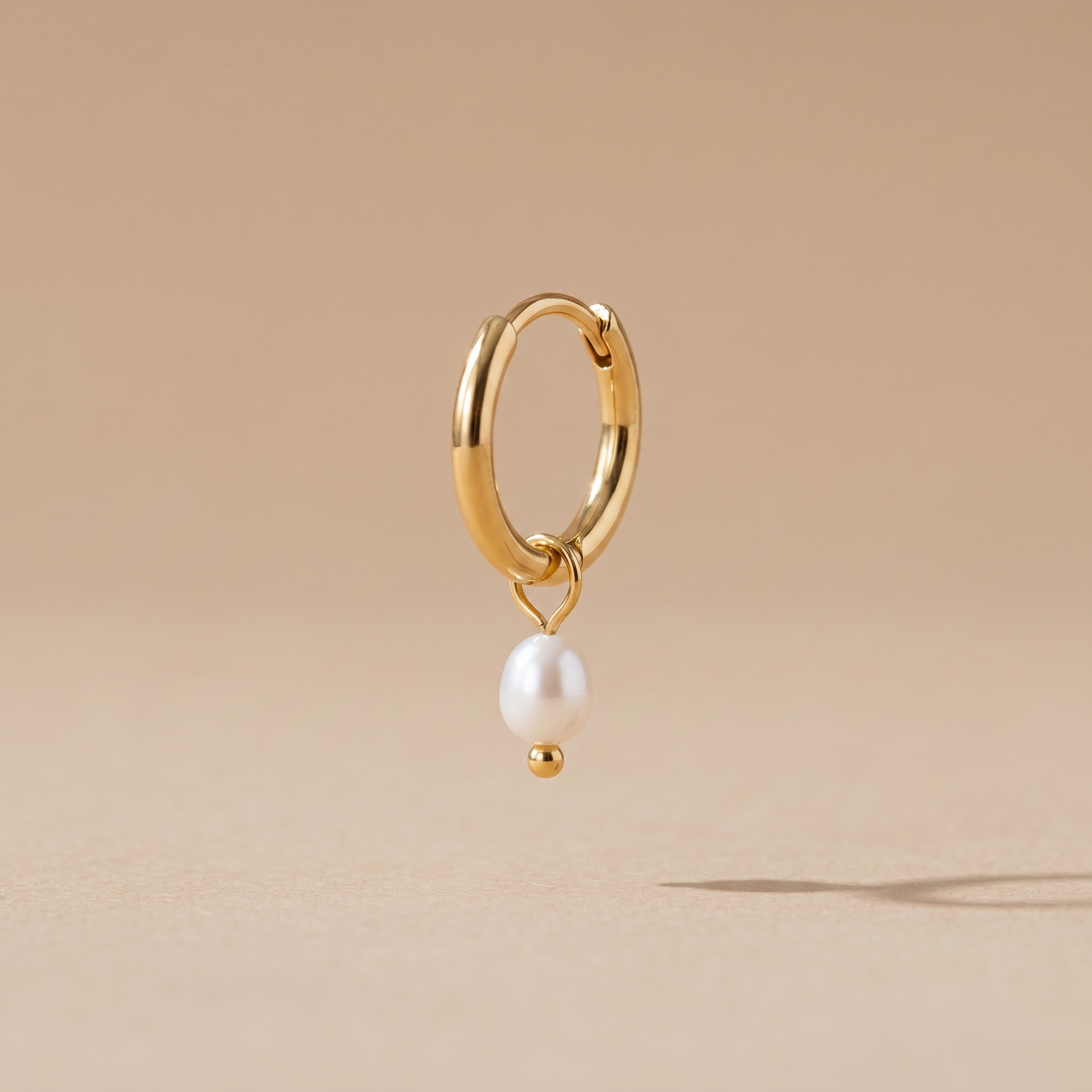 Asea Freshwater Pearl Huggies — front view