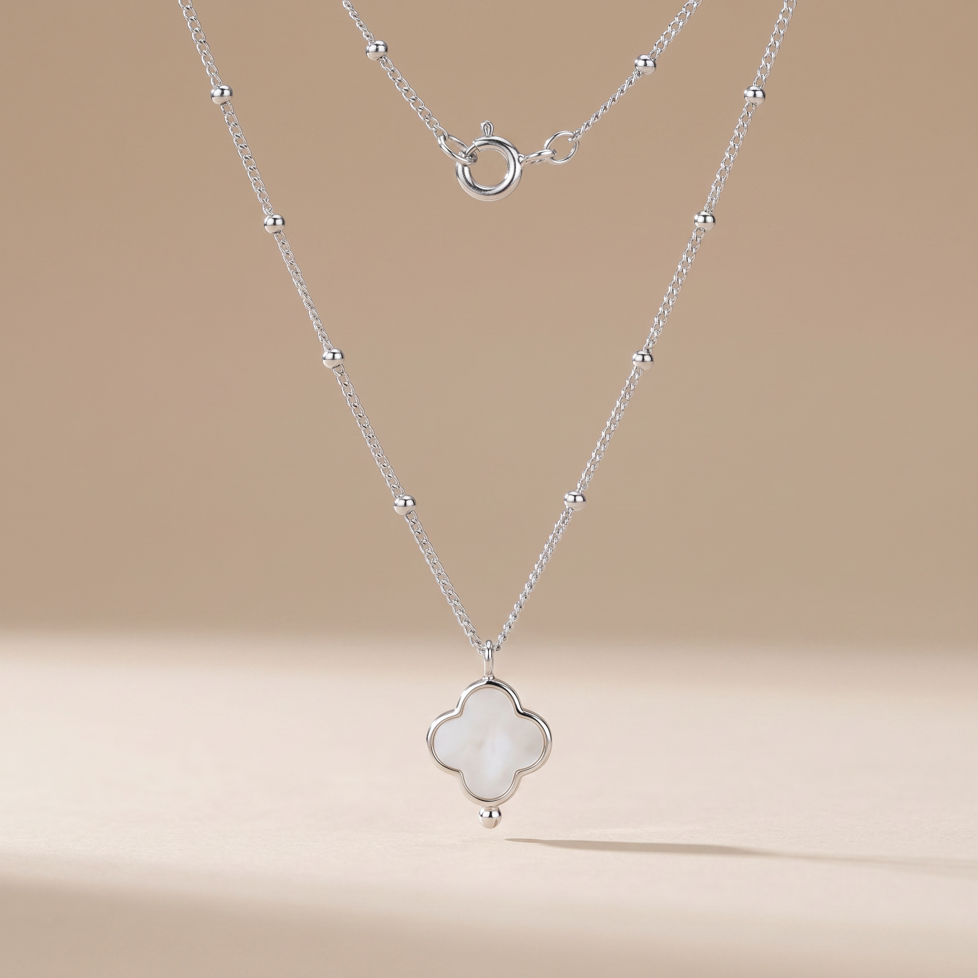 Asea Procida Quatrefoil Necklace — Silver Color