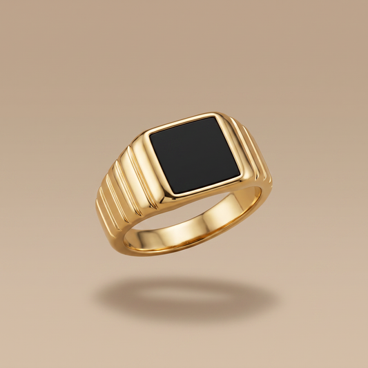 Asea Vora Black Onyx Ring — front view