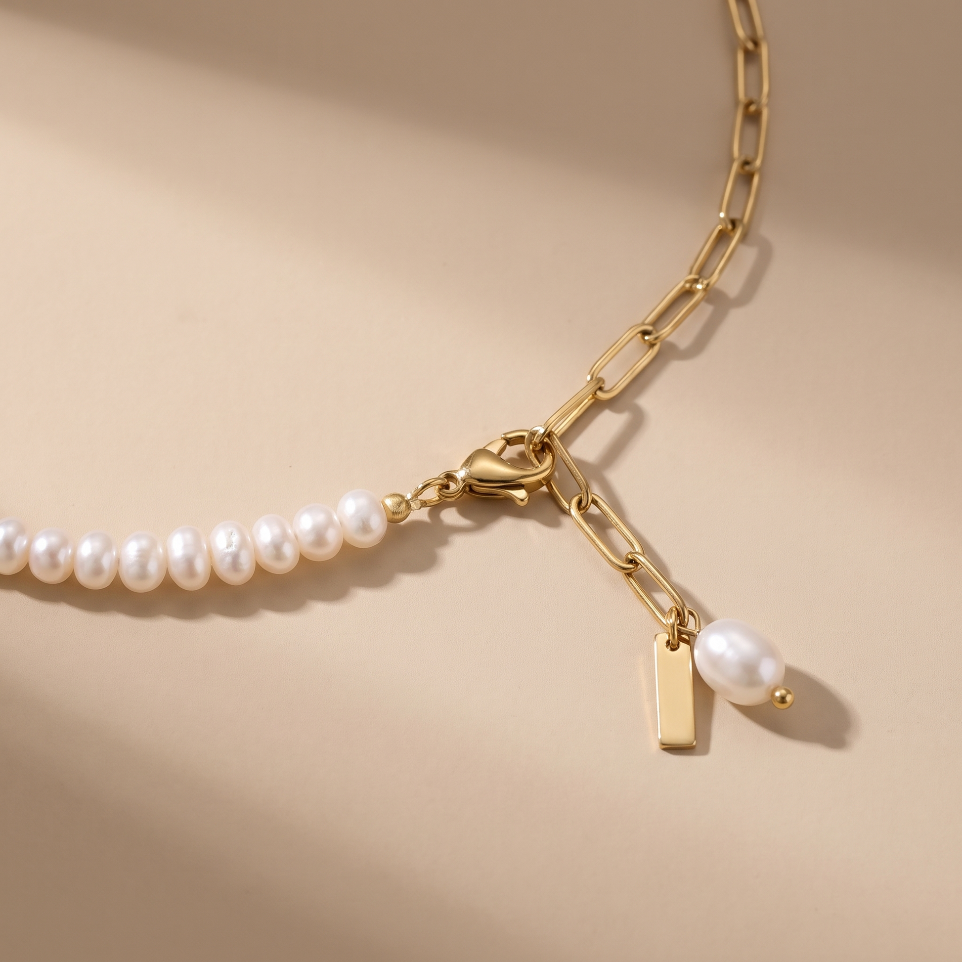 Asea La Palma Layered Pearl Anklet — close-up detail