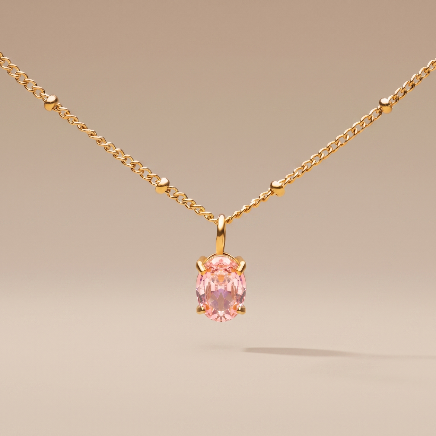 Asea Rosé Pendant Necklace — front view