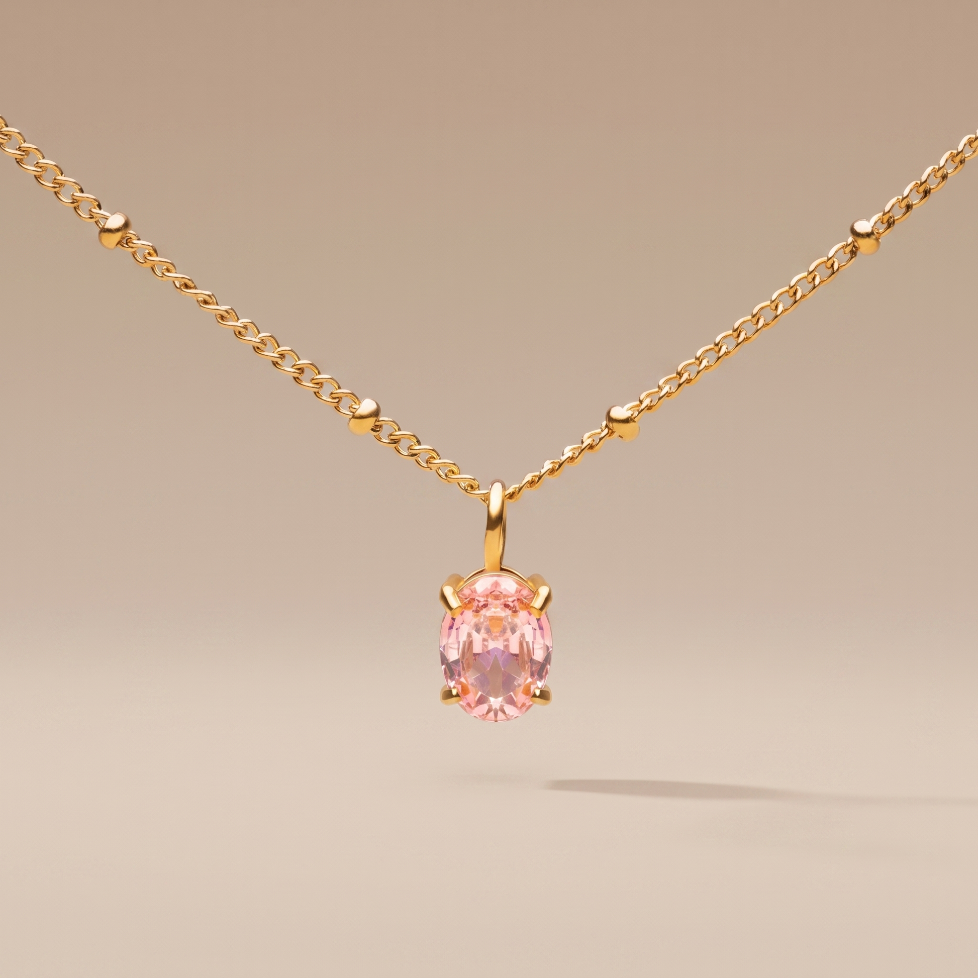 Asea Rosé Pendant Necklace — front view
