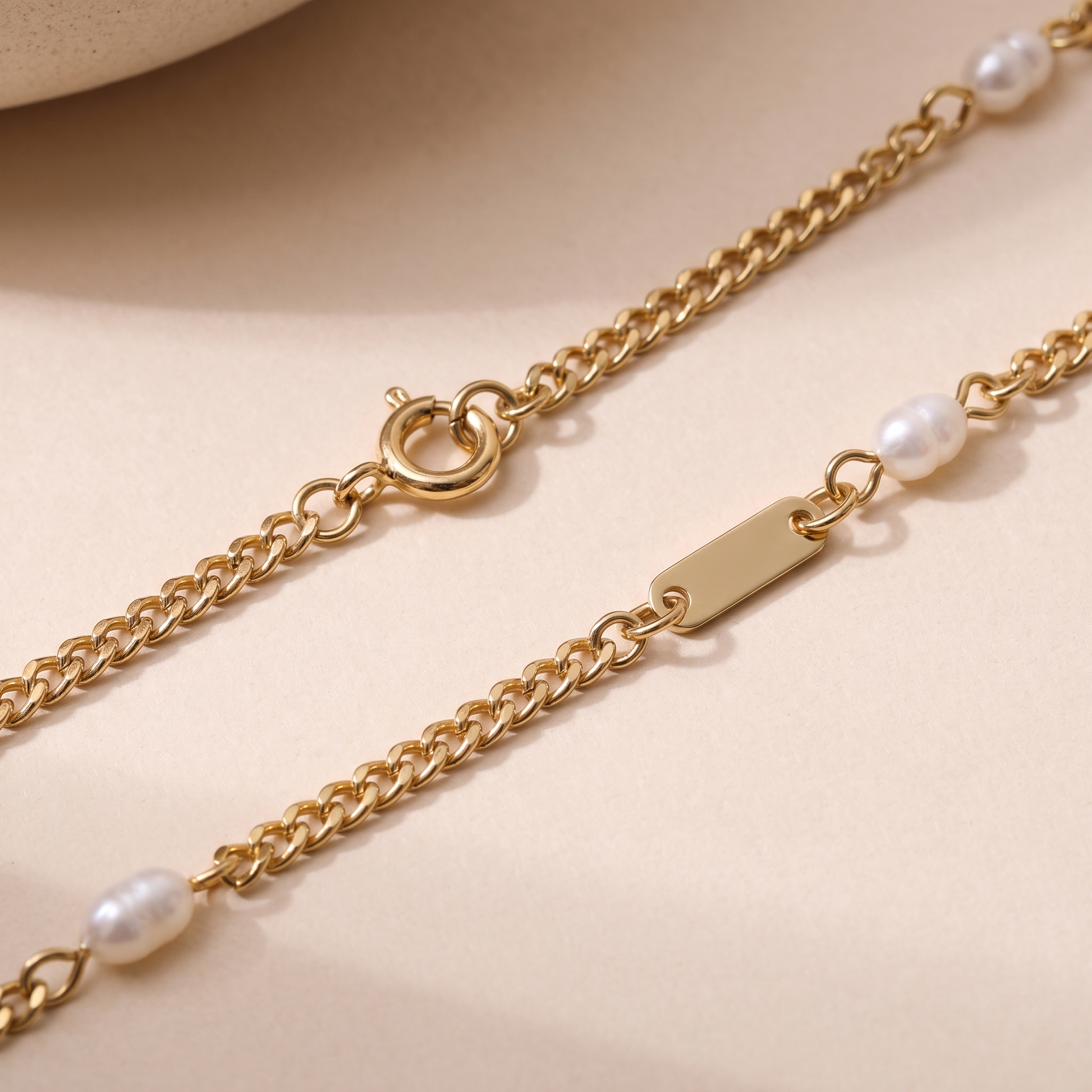 Asea Petite Gold Pearl Choker — close-up detail