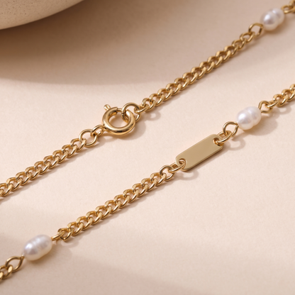 Asea Petite Gold Pearl Choker — close-up detail