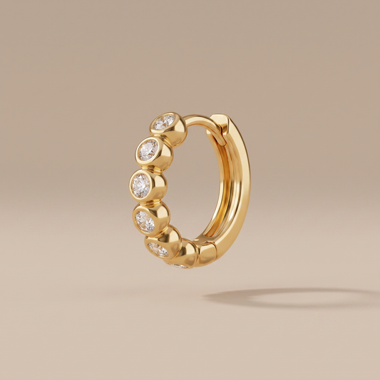 Asea Gem-Beaded Sparkle Hoops — front view