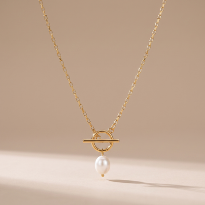 Asea Palm Bay Pearl Toggle Necklace — front view