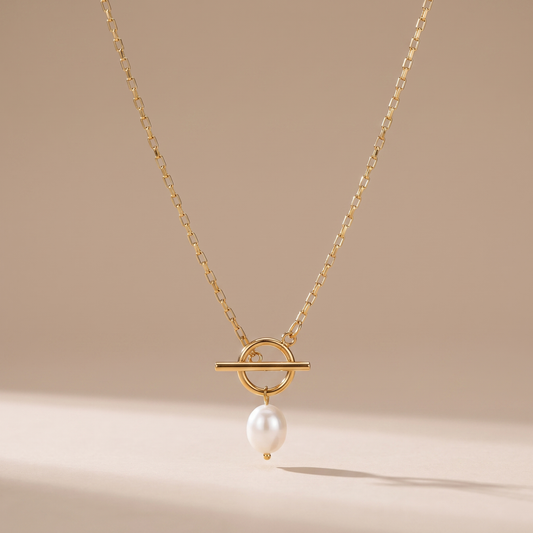 Asea Palm Bay Pearl Toggle Necklace — front view