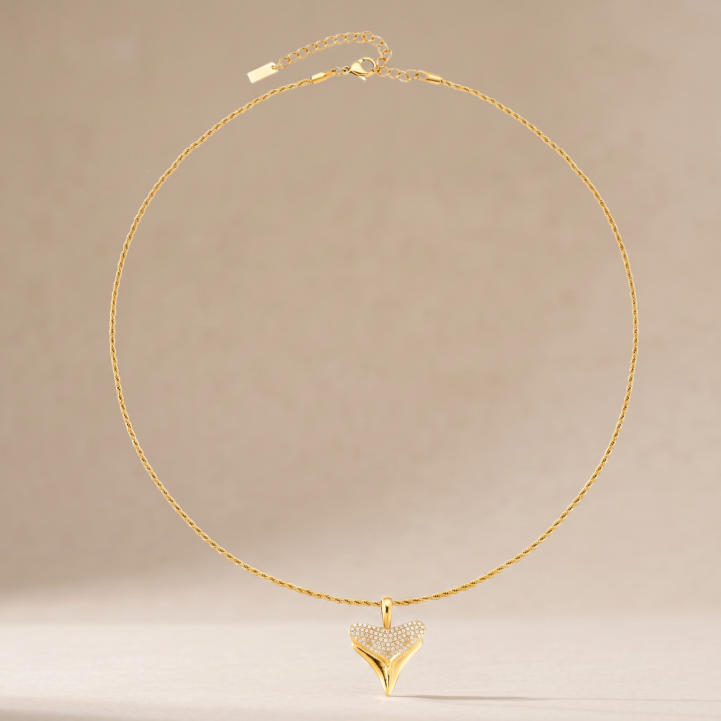 Asea Zircon Shark Tooth Necklace — front view