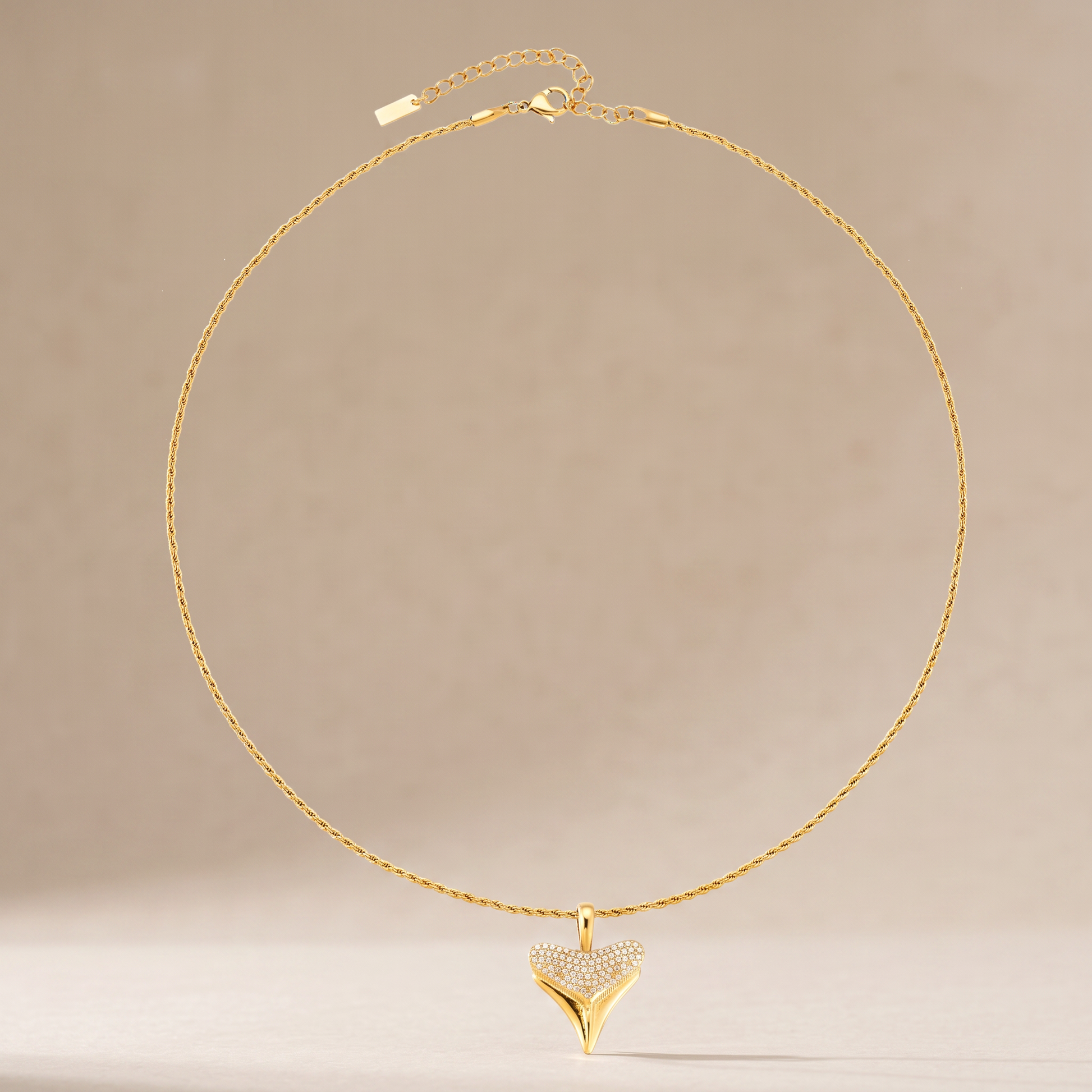 Asea Zircon Shark Tooth Necklace — front view