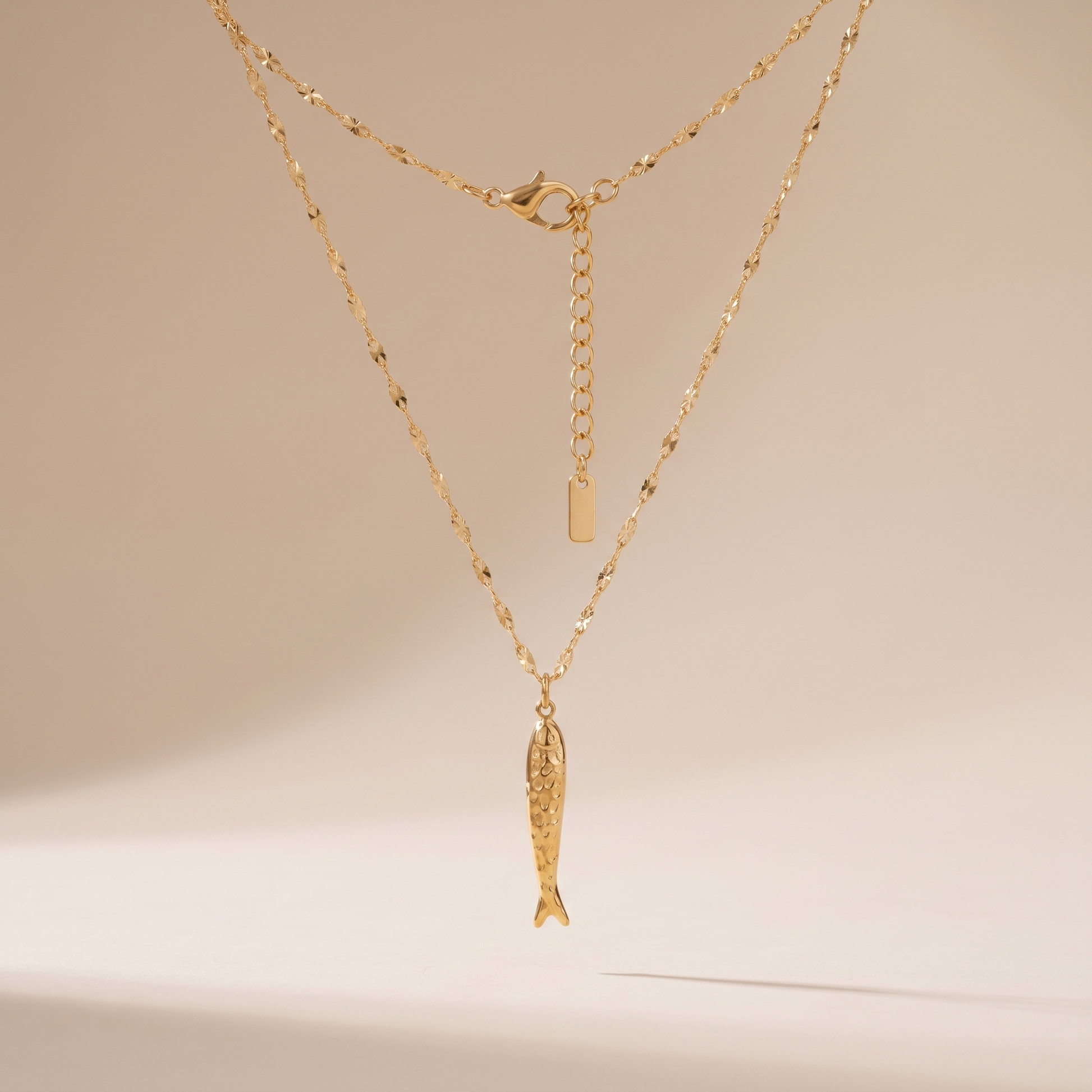 Asea Lucky Fish Charm Necklace — front view