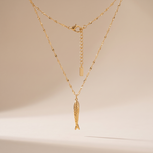 Asea Lucky Fish Charm Necklace — front view