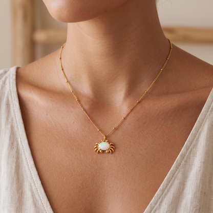 Asea Lucky Crab Pendant — worn by model