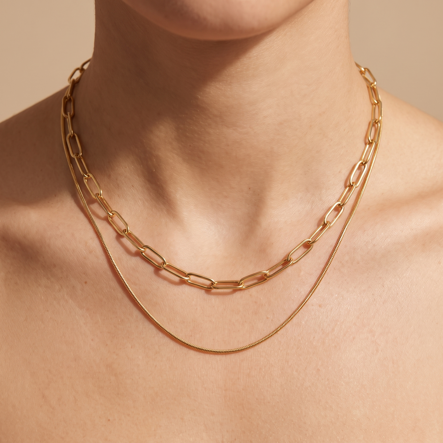 Asea Marbella Double Chain Necklace — front view