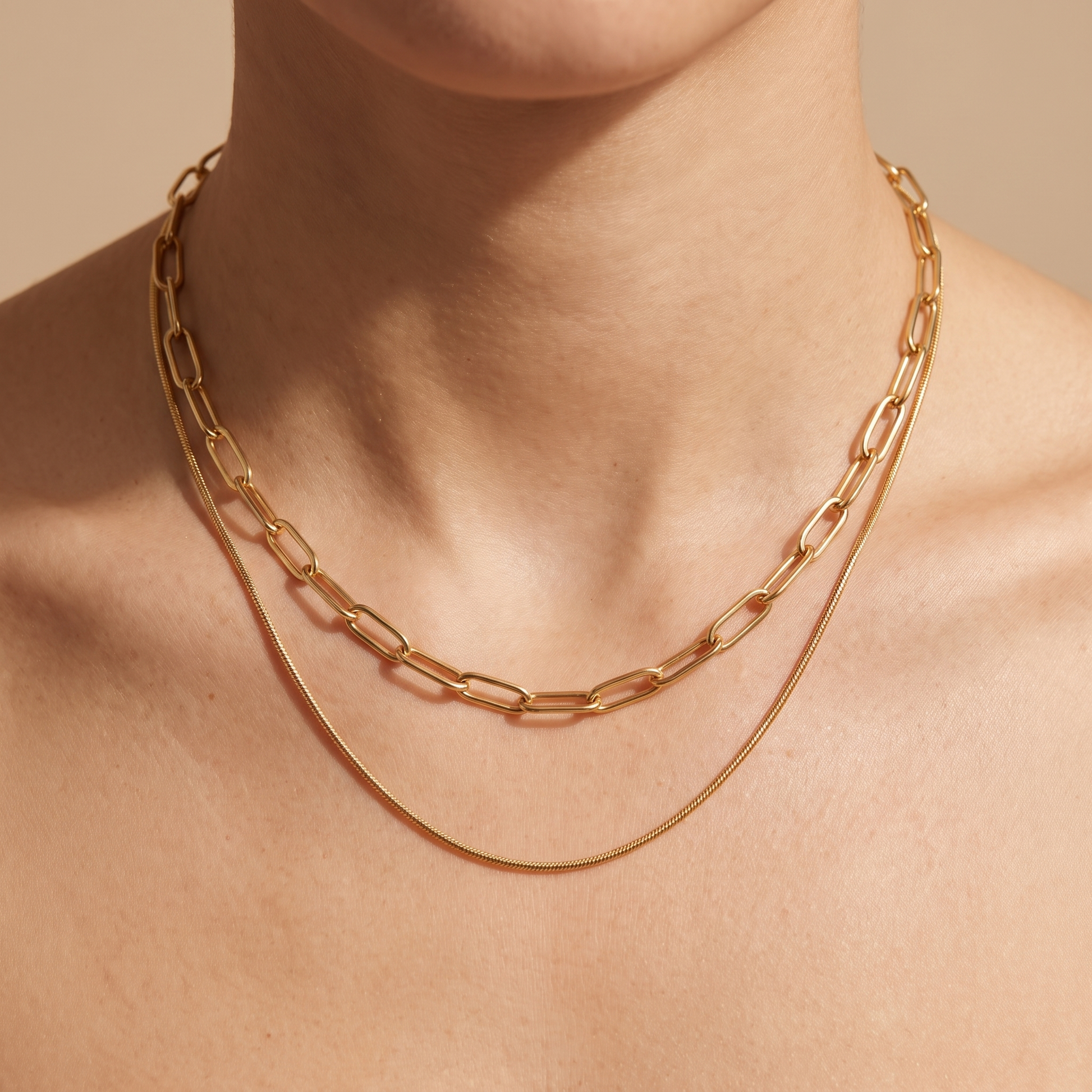 Asea Marbella Double Chain Necklace — front view