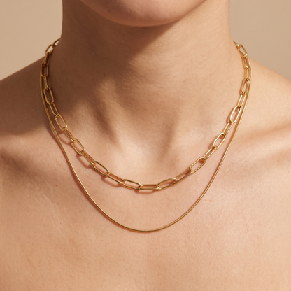 Asea Marbella Double Chain Necklace — front view