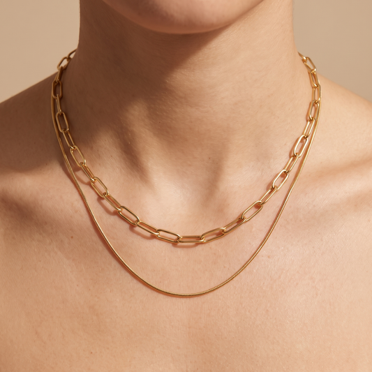Asea Marbella Double Chain Necklace — front view