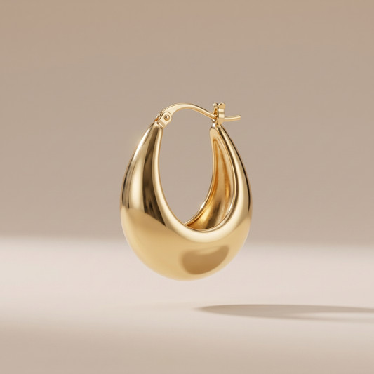 Asea Golden Drop Earrings — front view