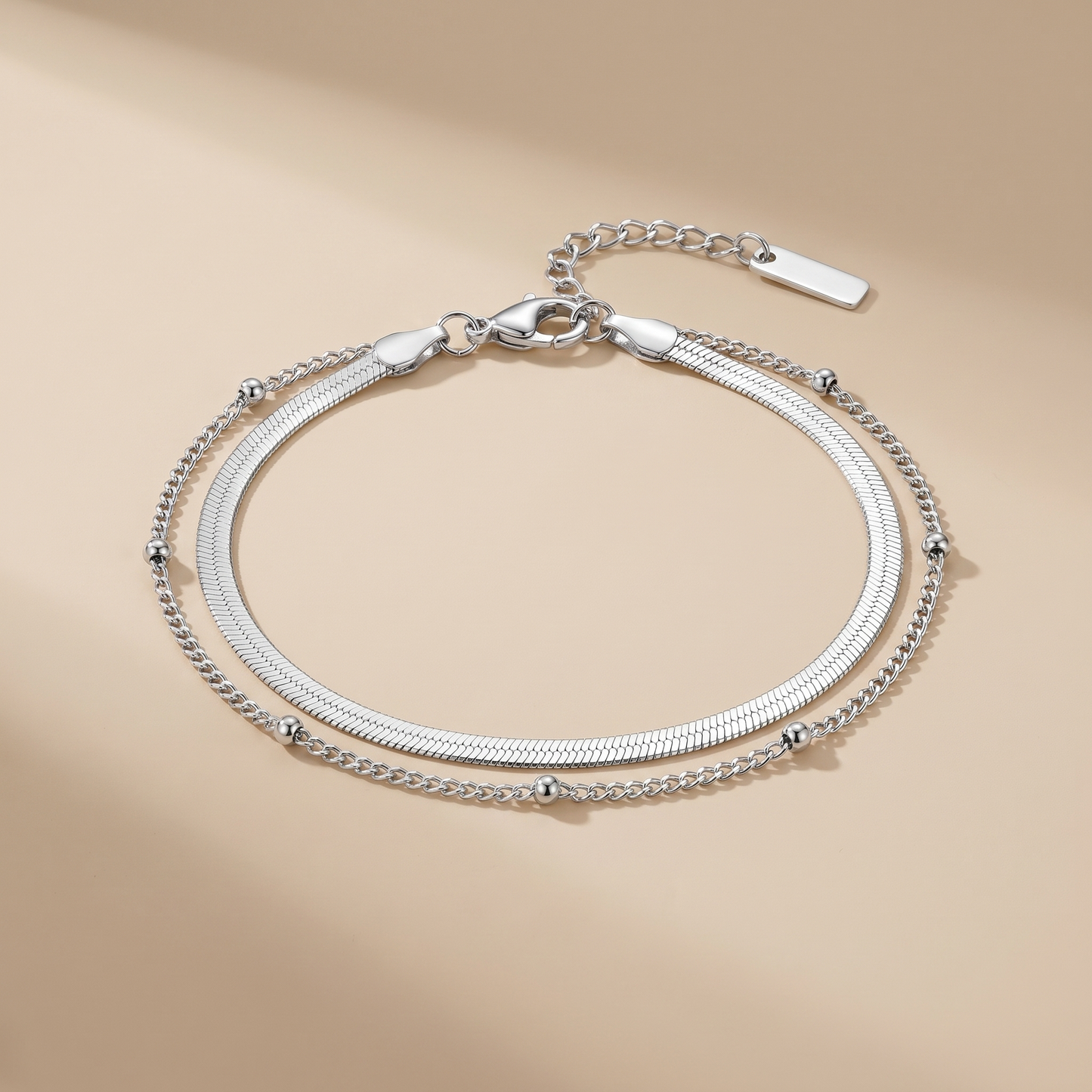 Asea Daily Layered Chain Bracelet — Silver color