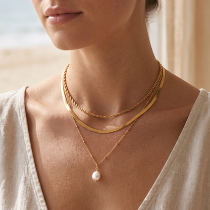 Asea Essential Necklace Trio Set — worn by model