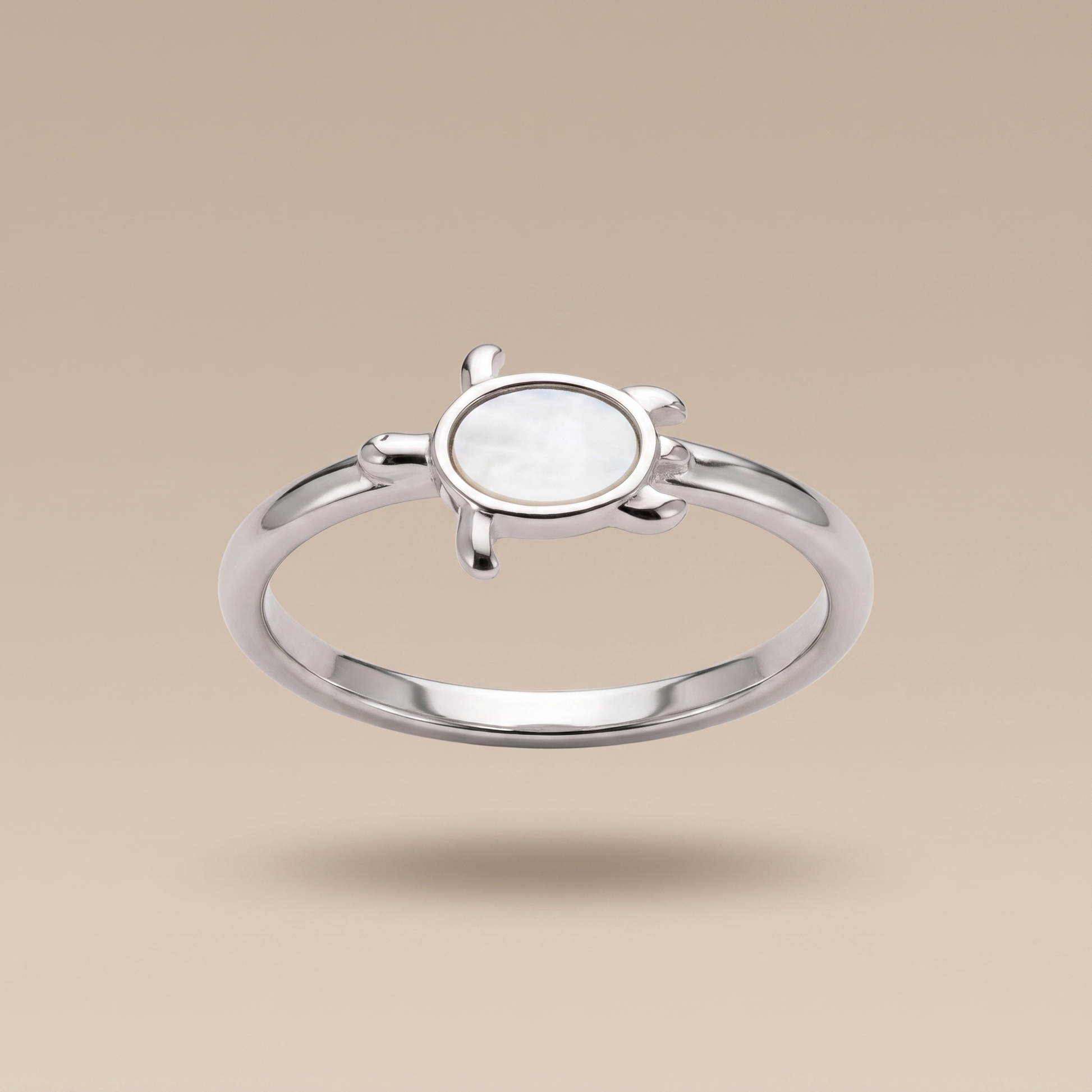 Asea Sea Turtle Pearl Ring — Silver color