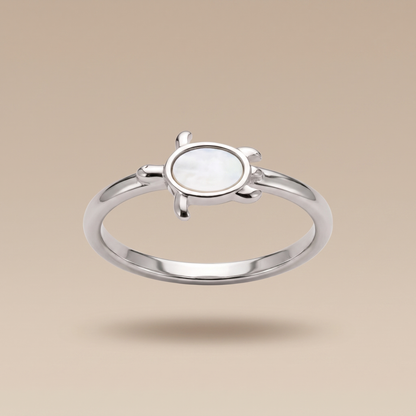 Asea Sea Turtle Pearl Ring — Silver color