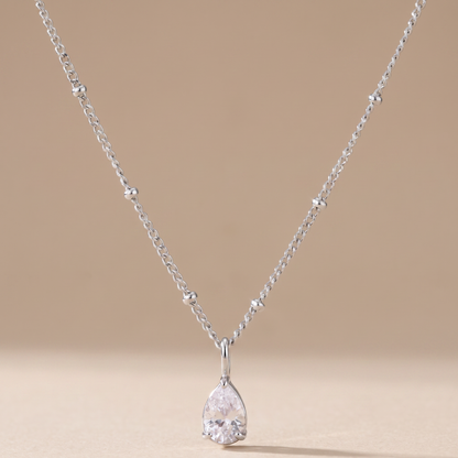 Asea Nova Teardrop Necklace — Silver Color