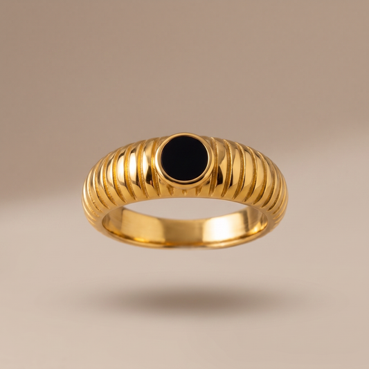 Asea Canggu Black Onyx Ring — front view