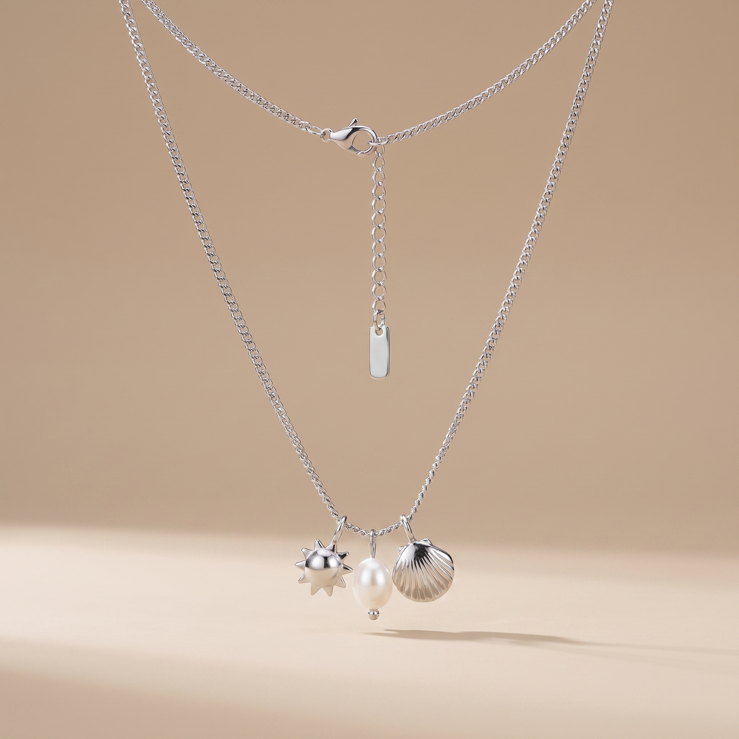 Asea Ocean Lover Trio Necklace — Silver Color