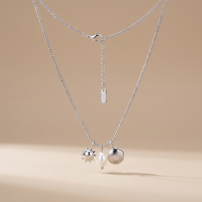 Asea Ocean Lover Trio Necklace — Silver Color