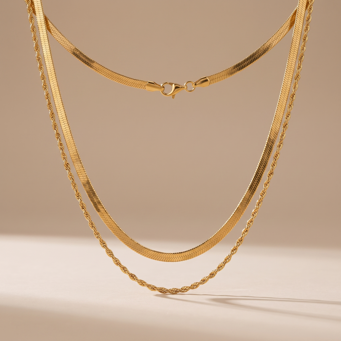 Asea Altea Double Layered Necklace — 14K Gold Color